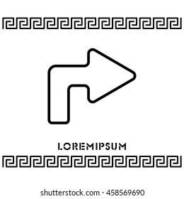 Web line icon. Arrow turning right