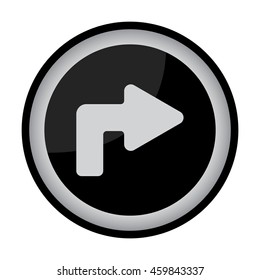 Web line icon. Arrow turning right