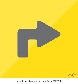 Web line icon. Arrow turning right