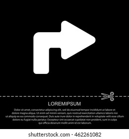 Web line icon. Arrow turning right