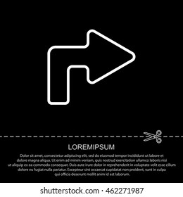 Web line icon. Arrow turning right