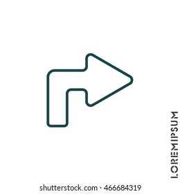 Web line icon. Arrow turning right