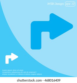 Web line icon. Arrow turning right