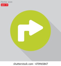 Web line icon. Arrow turning right