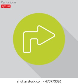 Web line icon. Arrow turning right