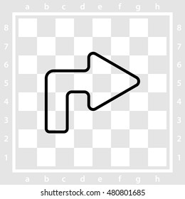 Web line icon. Arrow turning right