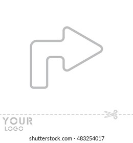 Web line icon. Arrow turning right