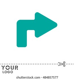 Web line icon. Arrow turning right