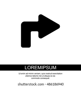 Web line icon. Arrow turning right
