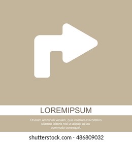 Web line icon. Arrow turning right