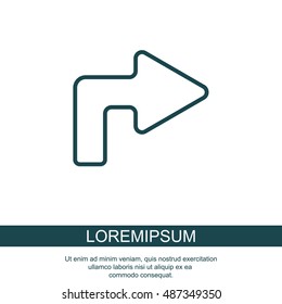 Web line icon. Arrow turning right