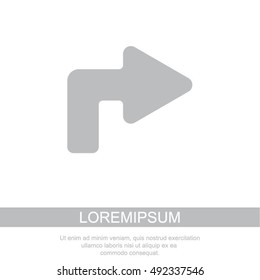 Web line icon. Arrow turning right