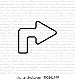 Web line icon. Arrow turning right