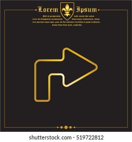 Web line icon. Arrow turning right