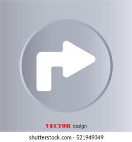 Web line icon. Arrow turning right