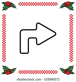 Web line icon. Arrow turning right
