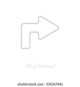 Web line icon. Arrow turning right