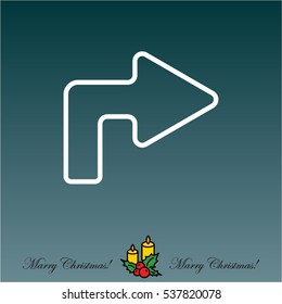 Web line icon. Arrow turning right