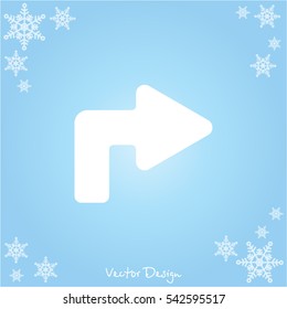 Web line icon. Arrow turning right
