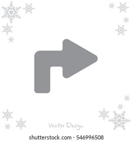 Web line icon. Arrow turning right