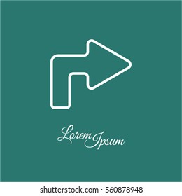 Web line icon. Arrow turning right