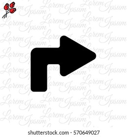 Web line icon. Arrow turning right