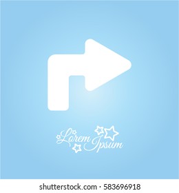 Web line icon. Arrow turning right