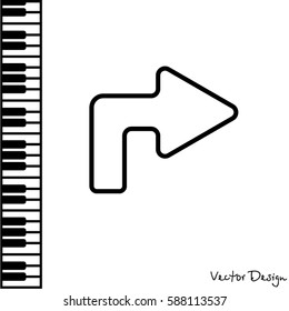 Web line icon. Arrow turning right