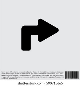 Web line icon. Arrow turning right