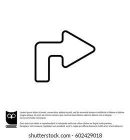 Web line icon. Arrow turning right