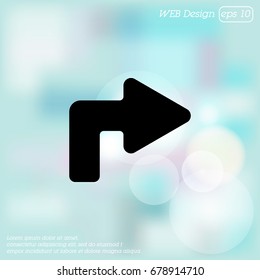 Web line icon. Arrow turning right