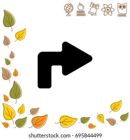 Web line icon. Arrow turning right
