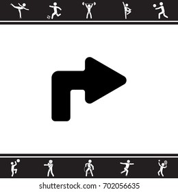 Web line icon. Arrow turning right