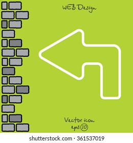 Web line icon. Arrow up-left