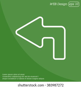 Web line icon. Arrow up-left