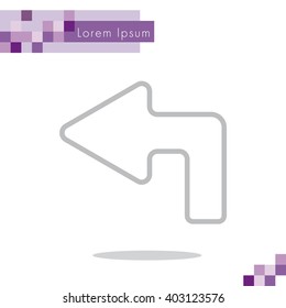 Web line icon. Arrow up-left