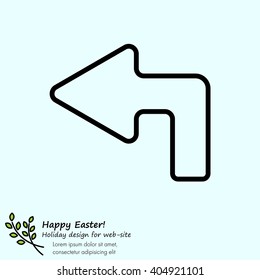 Web line icon. Arrow up-left