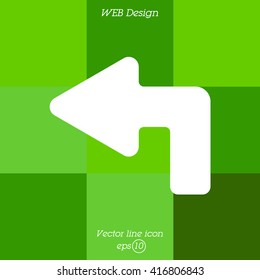 Web line icon. Arrow up-left