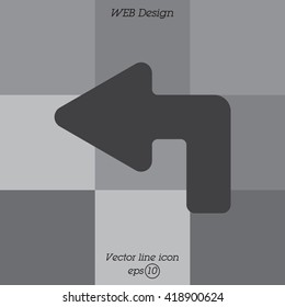 Web line icon. Arrow up-left