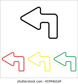 Web line icon. Arrow up-left