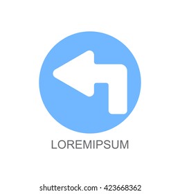 Web line icon. Arrow up-left