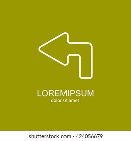 Web line icon. Arrow up-left