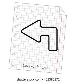 Web line icon. Arrow up-left