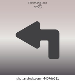 Web line icon. Arrow up-left
