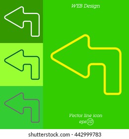 Web line icon. Arrow up-left