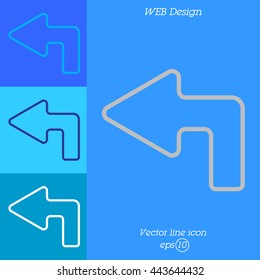 Web line icon. Arrow up-left