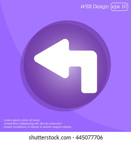 Web line icon. Arrow up-left