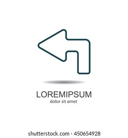 Web line icon. Arrow up-left
