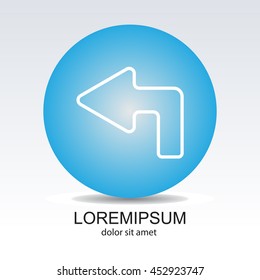 Web line icon. Arrow up-left