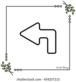 Web line icon. Arrow up-left